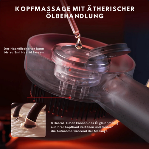 HANNA 3in1 Kopfhaut-Massagebürste – elektrische Massage- & Pflegebürste mit Rotlicht