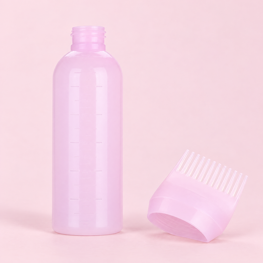 HANNA Öl Applikator, Flasche mit abgeschraubtem Kammaufsatz und Skala